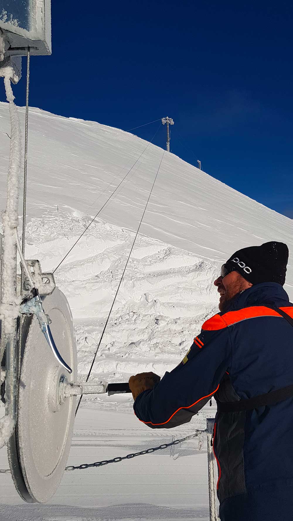 la motrice manuelle du catex de 3060 à l'Alpe d'Huez